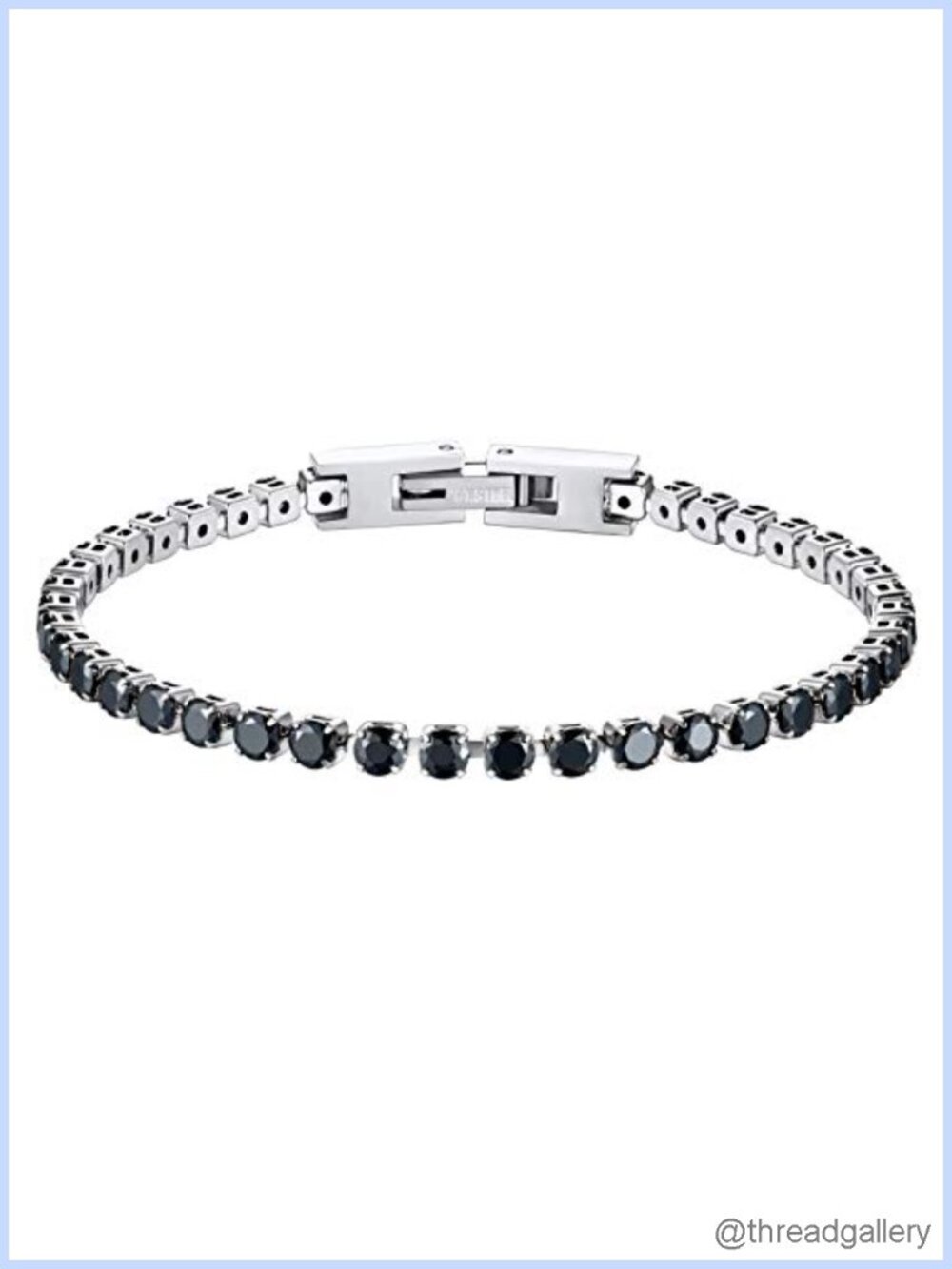 Tennis Bracelet Stainless Steel Cubic Zirconia 6.5 Inch Sparkly